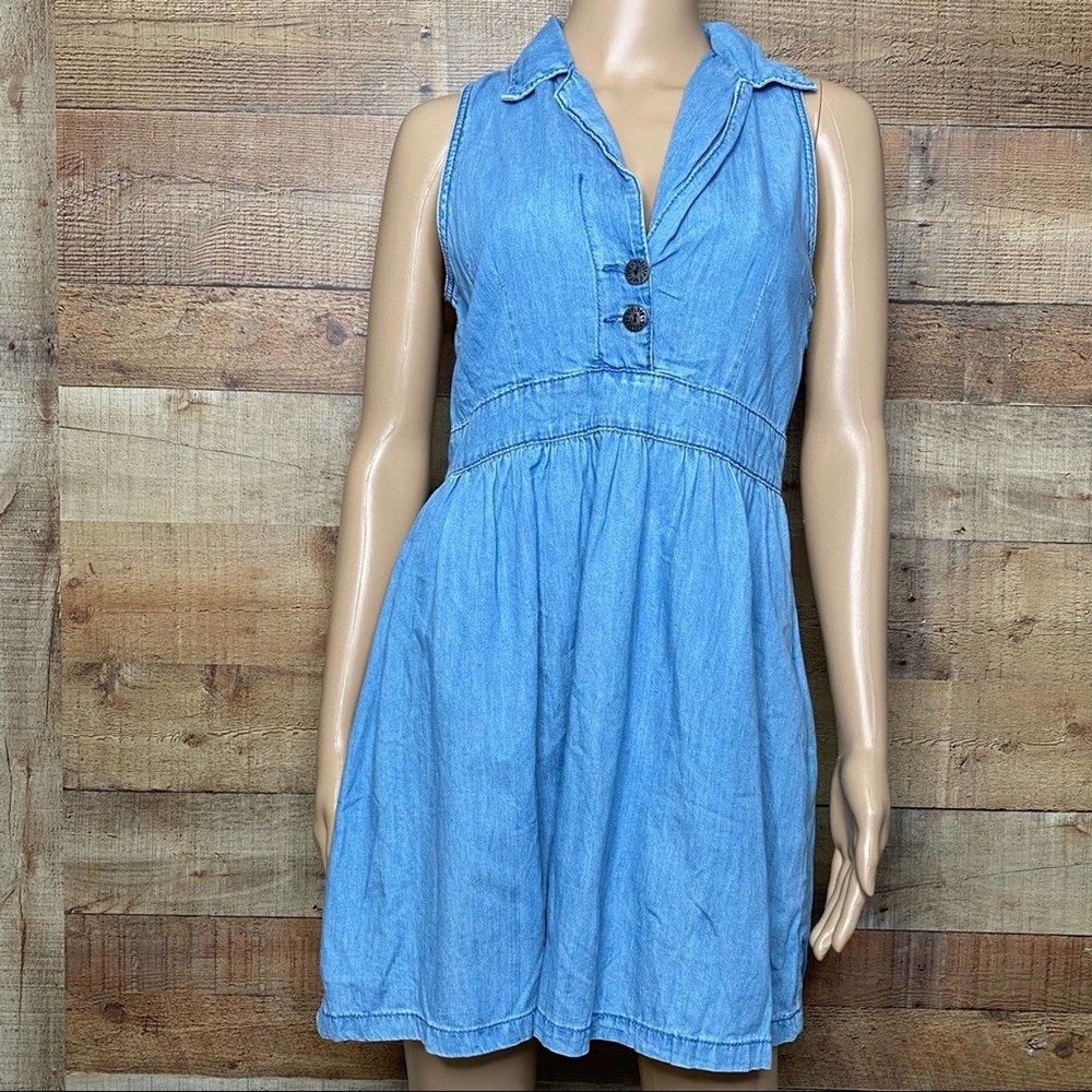 Anthropologie Black Sheep Sleeveless Chambray Dress Size Medium